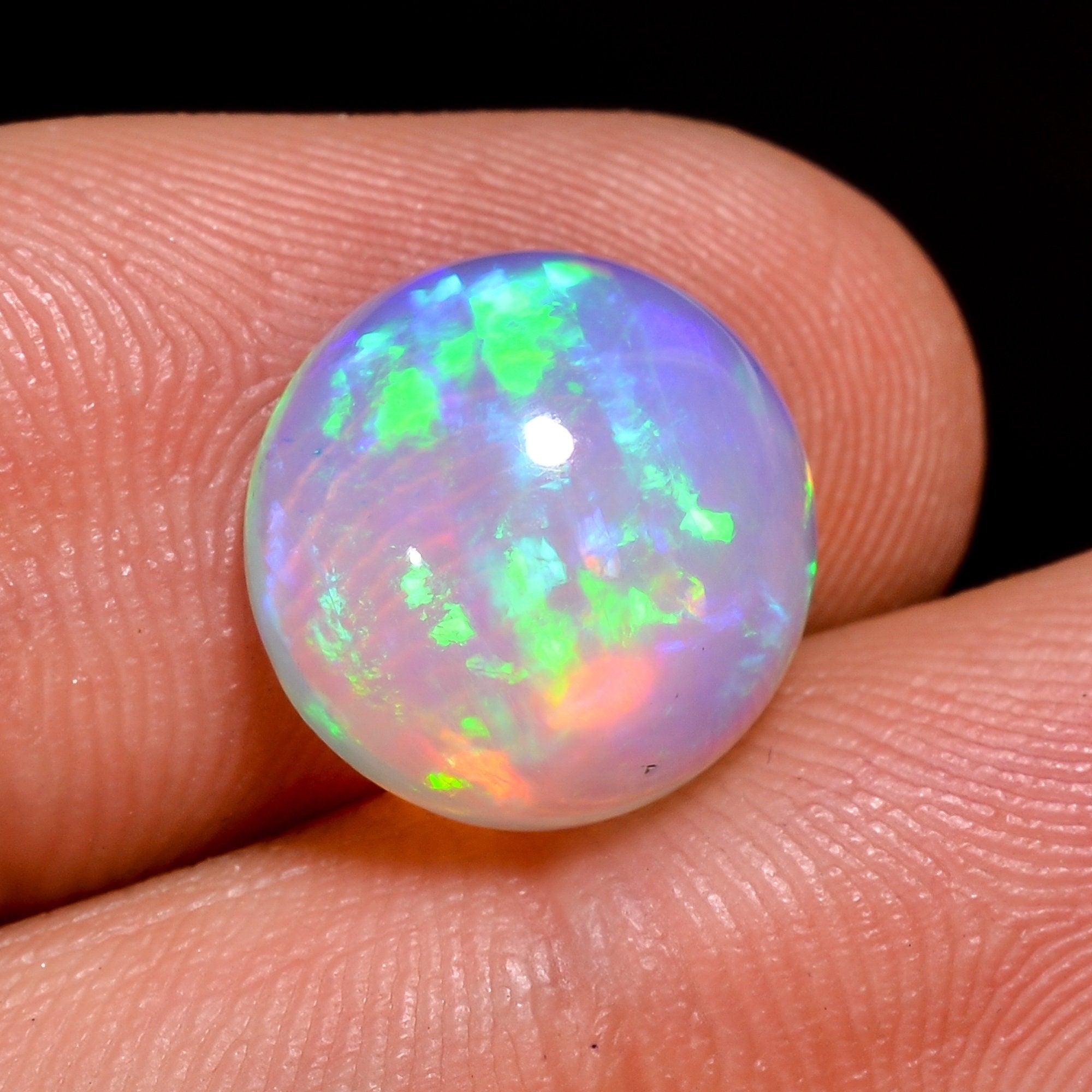 ethiopian opal natural round shape cabochon loose gemstone